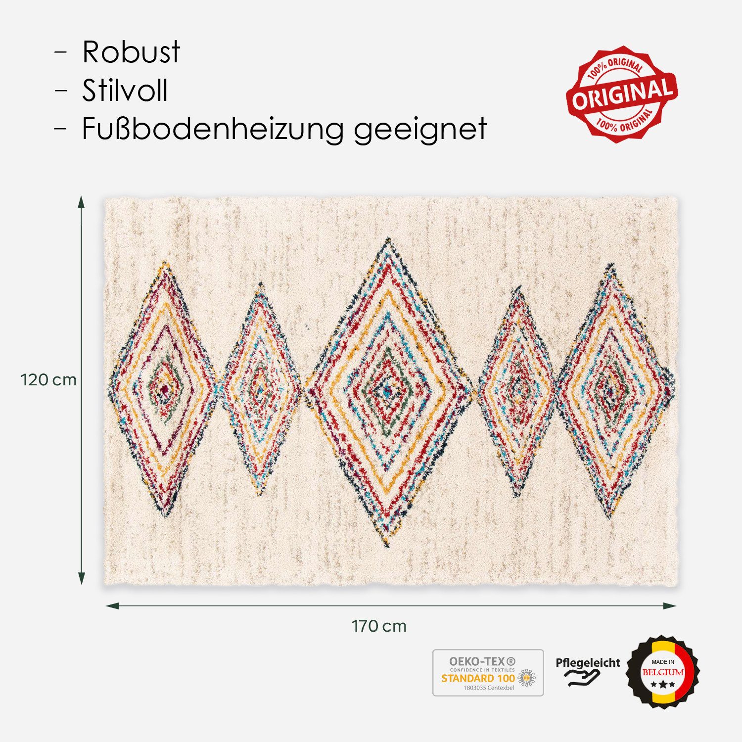 DomDeco Hochflor-Teppich Hochflorteppich BORA günstig online kaufen