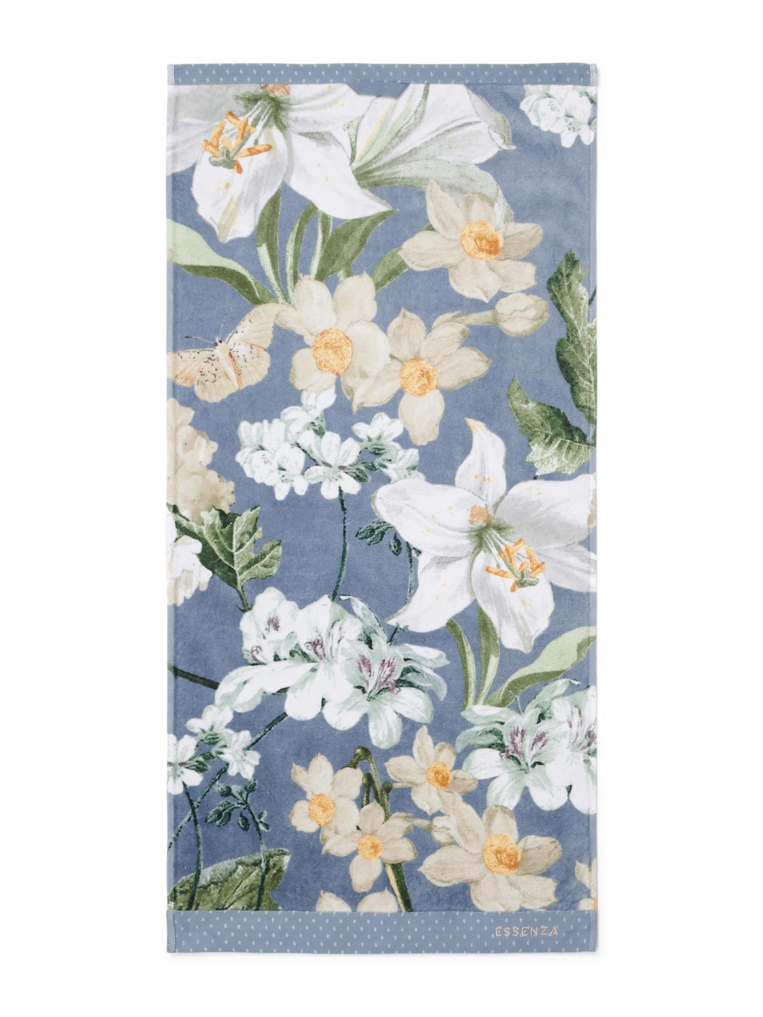 Essenza Handtücher Rosalee, Frottier-Velours (1-St), im floralen Design Blau | Badetücher