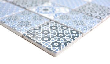 Mosani Mosaikfliesen Keramik Mosaik Fliese blau weiss Mosaikfliese