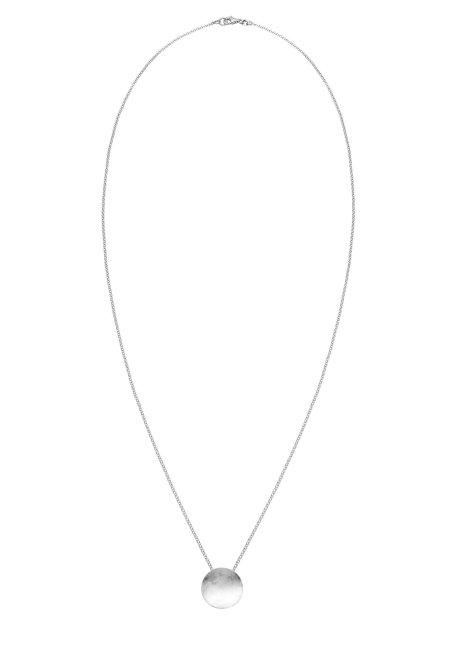 Nenalina Kette mit Anhänger Rund Kreis Gebürstet Trendig Collier 925 Silber
