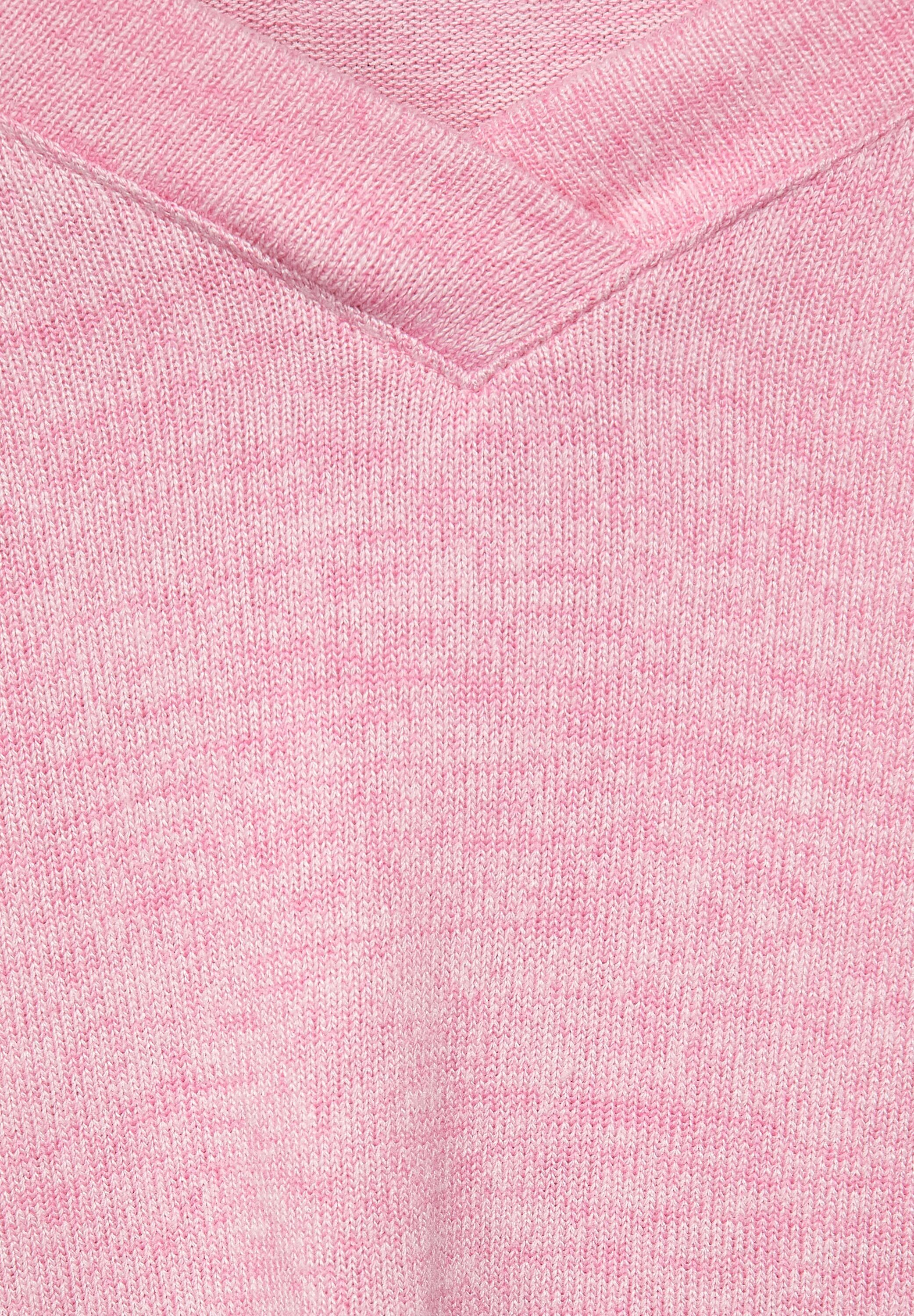 Unifarbe in (1-tlg) Frostet Mel frosted Vorhanden Cecil Langarmshirt melange rose Nicht Langarmshirt Rose Cecil in