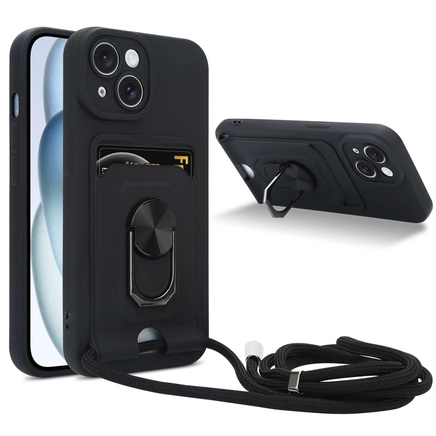Cadorabo Handykette für Apple iPhone 15 PLUS Apple iPhone 15 PLUS, Handykette mit Standfunktion Schutzhülle