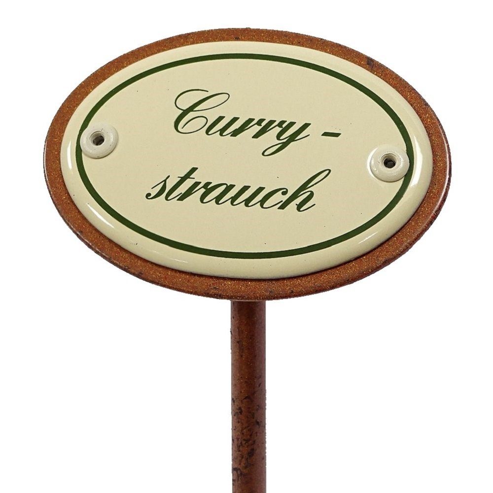 Linoows Kräuterschild Aus Emaille 'Basilikum' – Mit 30 Cm Erdspieß, Nostalgisches Design