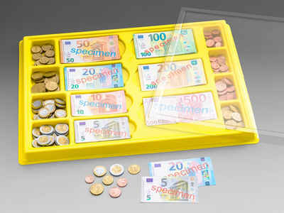 Wissner® aktiv lernen Lernspielzeug Geldkassette 130 Scheine + 160 Münzen (291-St), RE-Plastic® ; Aus 100% recyceltem Papier