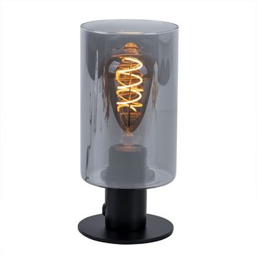 etc-shop LED Tischleuchte, Leuchtmittel nicht inklusive, Tischlampe Retro Nachttischleuchte Beistellleuchte Leselampe Glas