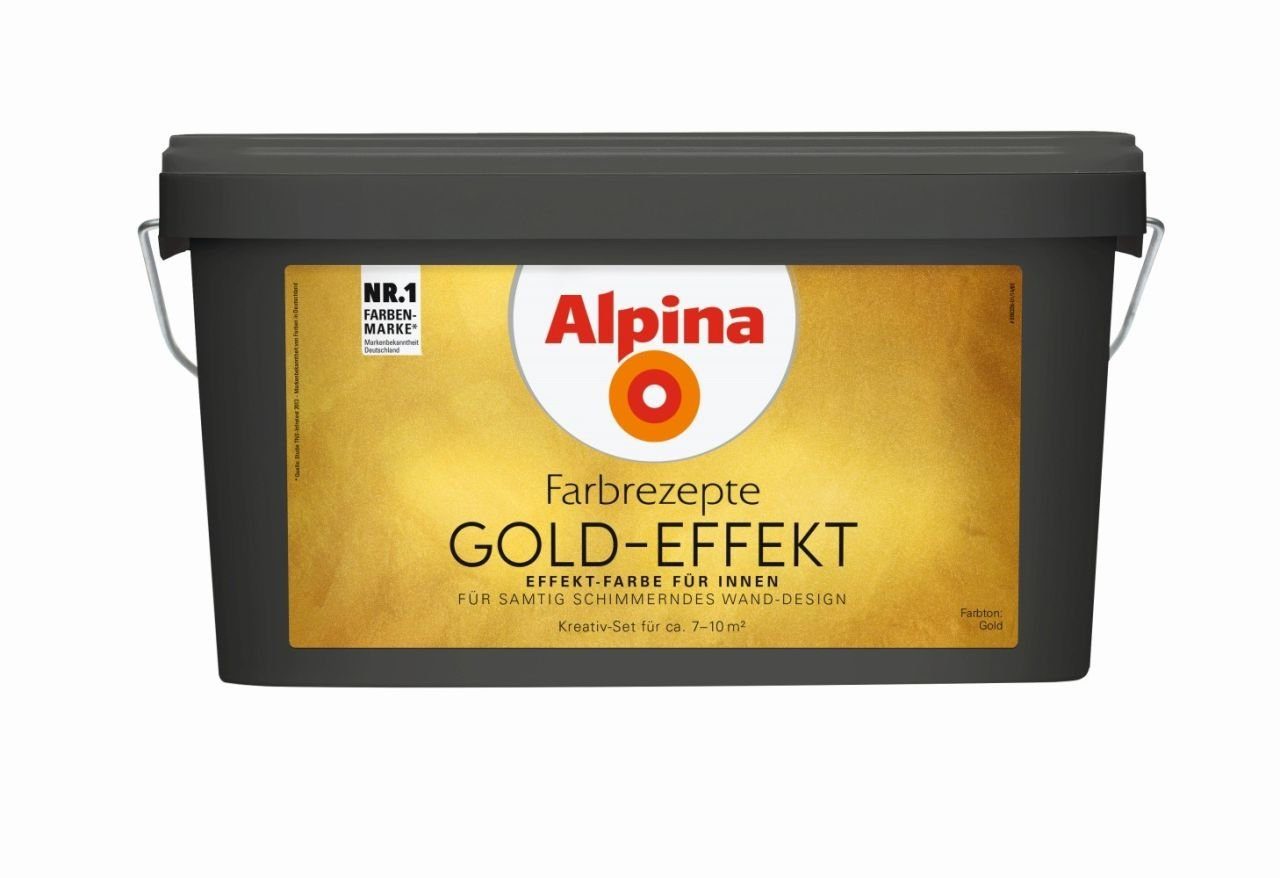 Alpina Wandfarbe Alpina Innenfarbe Gold-Effekt 3 L Basis und 1 L Gold Effekt