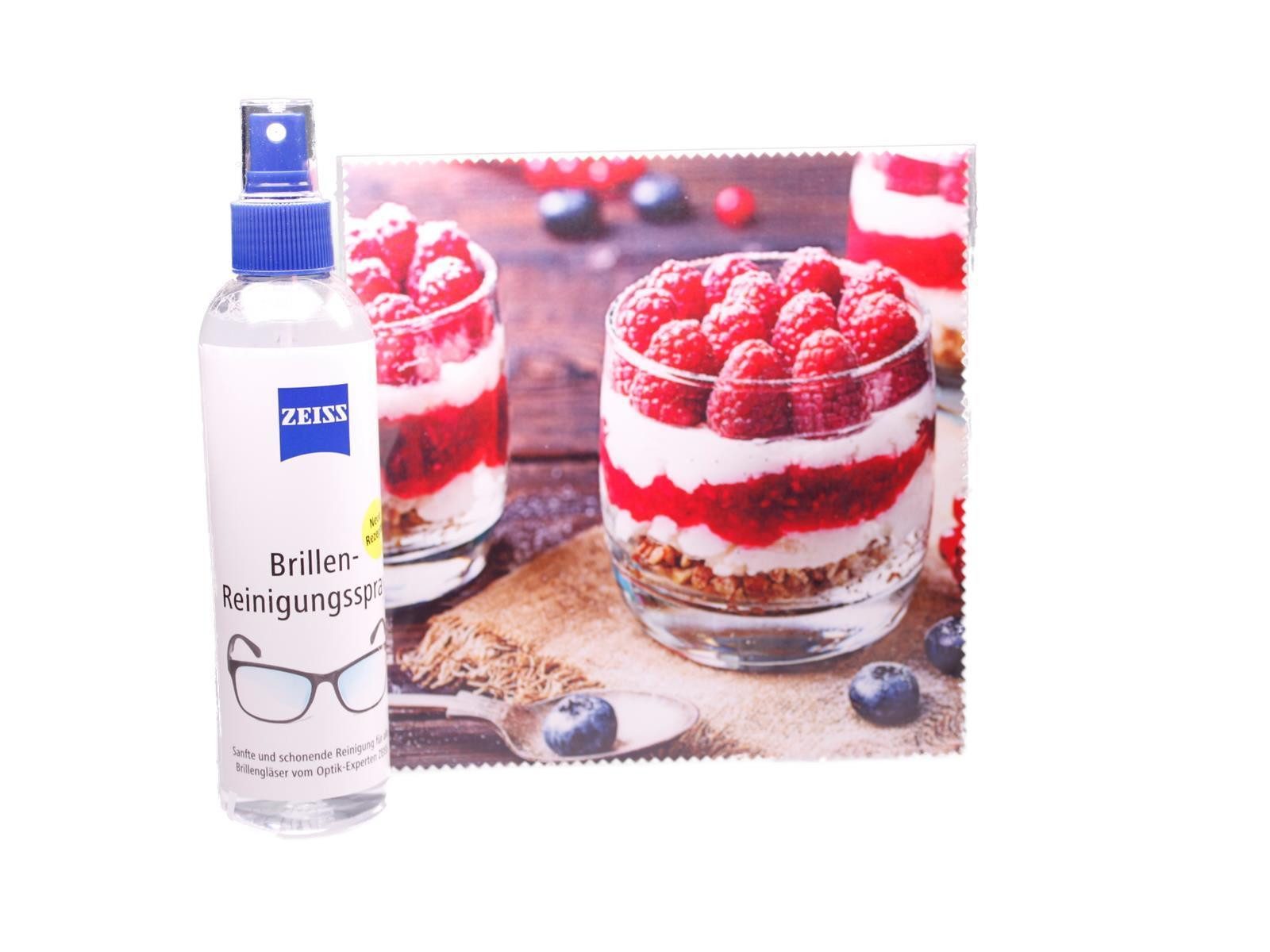 Brillenetui Mikrofasertuch "Himbeer Dessert" Größe 18,5*18,5 cm von La Kelnet
