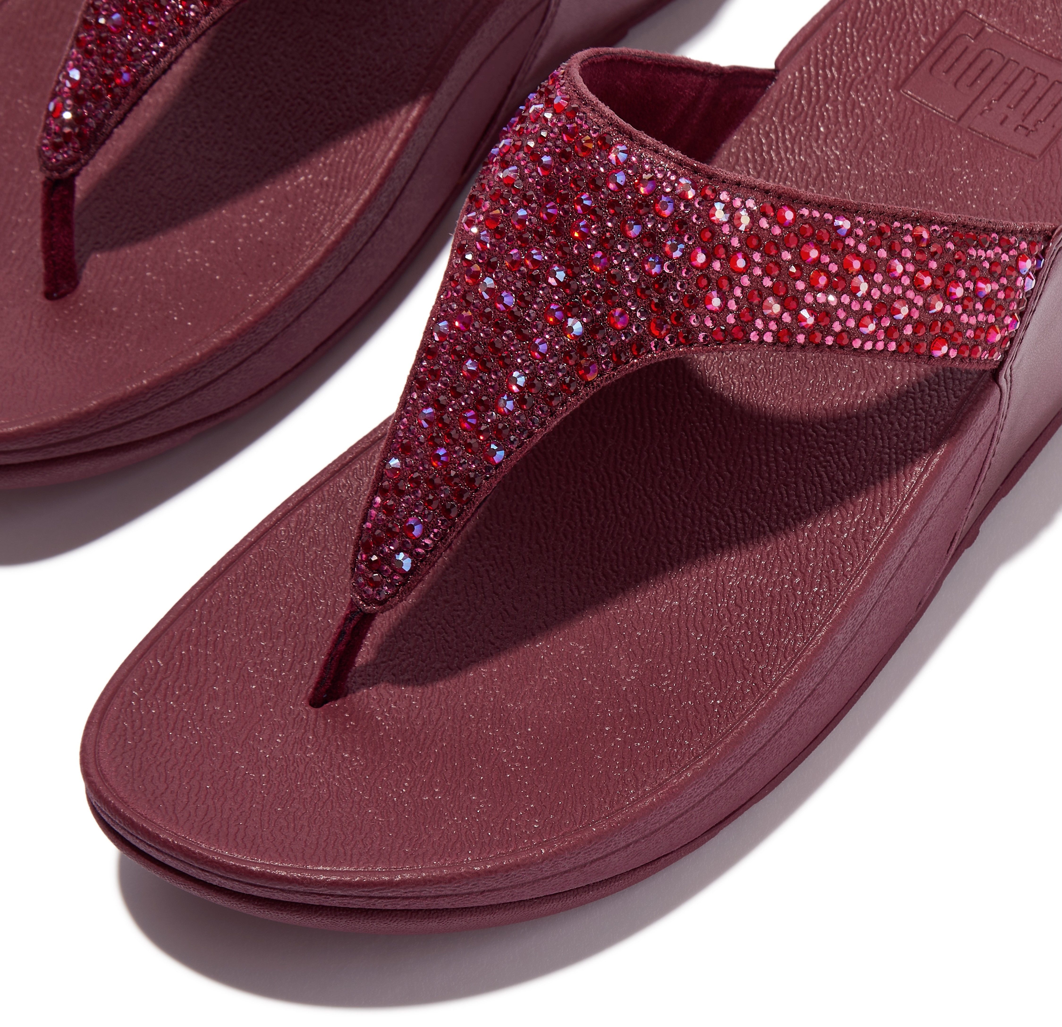 Fitflop LULU CRYSTAL Zehentrenner, Sandale, Pantolette mit Schmucksteine