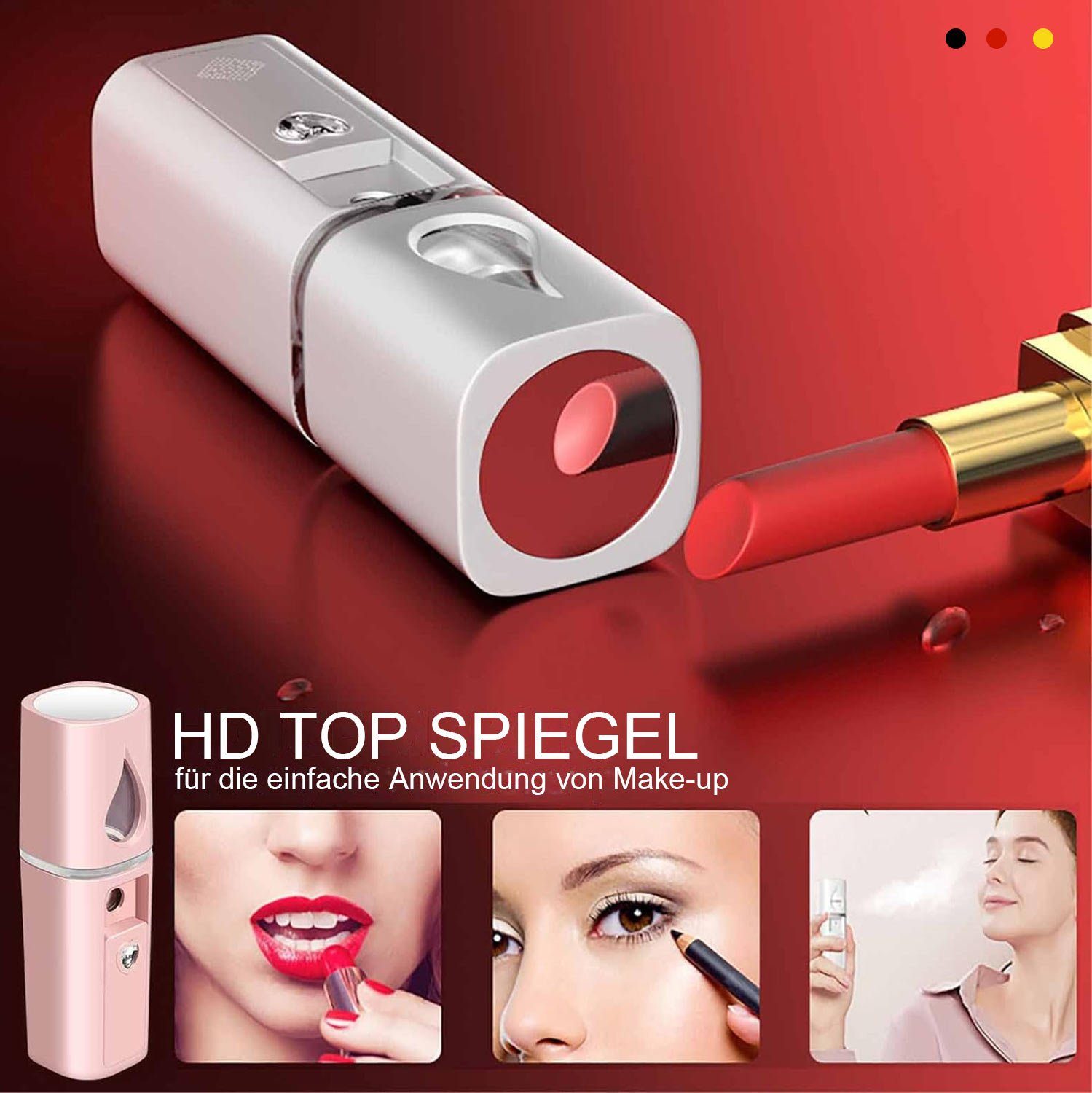 MAGICSHE zur Pinsel Gesichtssauna Tools Rosa & Beauty Nano-Gesichtsdampfer,Spray Feuchtigkeitspflege,