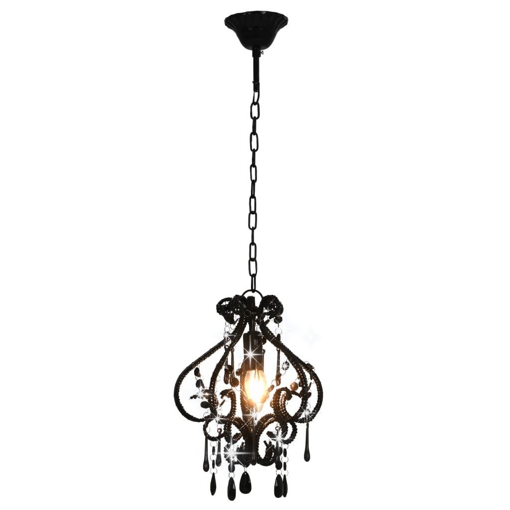 vidaXL Deckenleuchten NA Lampe Kronleuchter Leuchter Deckenlampe Hängelampe mit Perlen Schwa – Bild 3 von 5