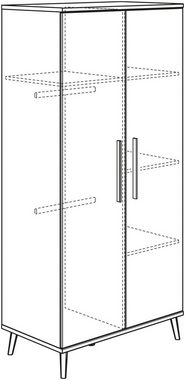 Transland Kleiderschrank NICKY, by PAIDI, 2-türig viel Stauraum mit Einlegeböden und Kleiderstange