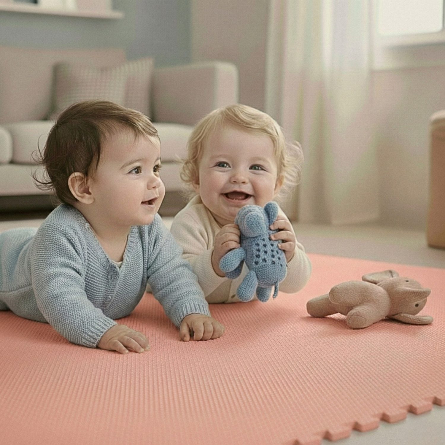 Puzzlematte ab dem 1. Tag - 18 Teile Baby Spielmatte - 30 x 30 Kinder Krabbelmatte