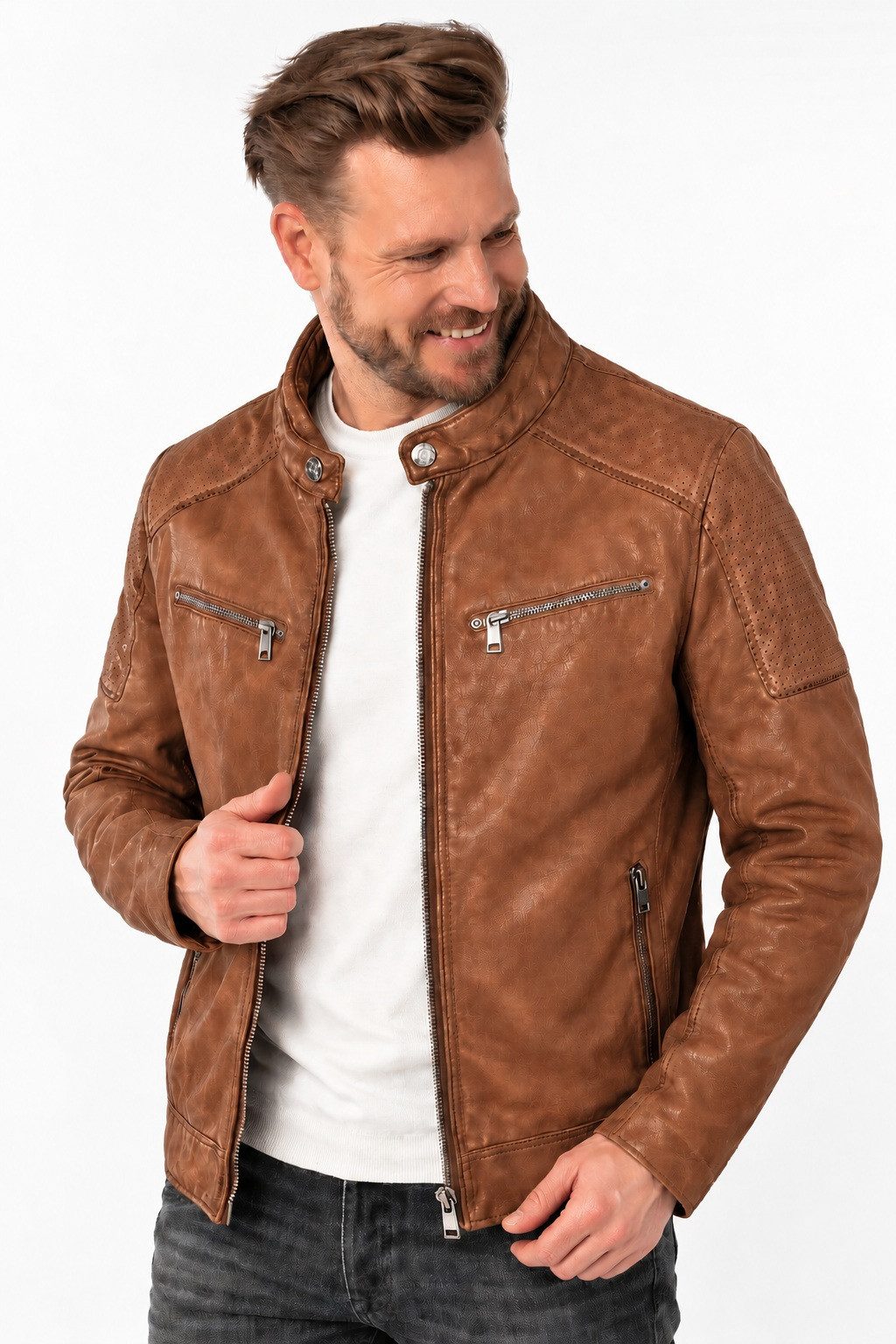 Mauritius Lederjacke Pflanzlich gegerbtes Lammleder mit natürlicher Patina-Entwicklung