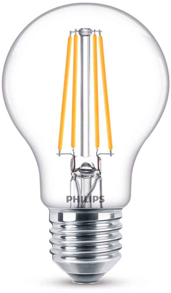 Philips Hue LED-Leuchtmittel LED classic Lampe 60W E27 warmweiß 806lm klar 2er Pack, E27