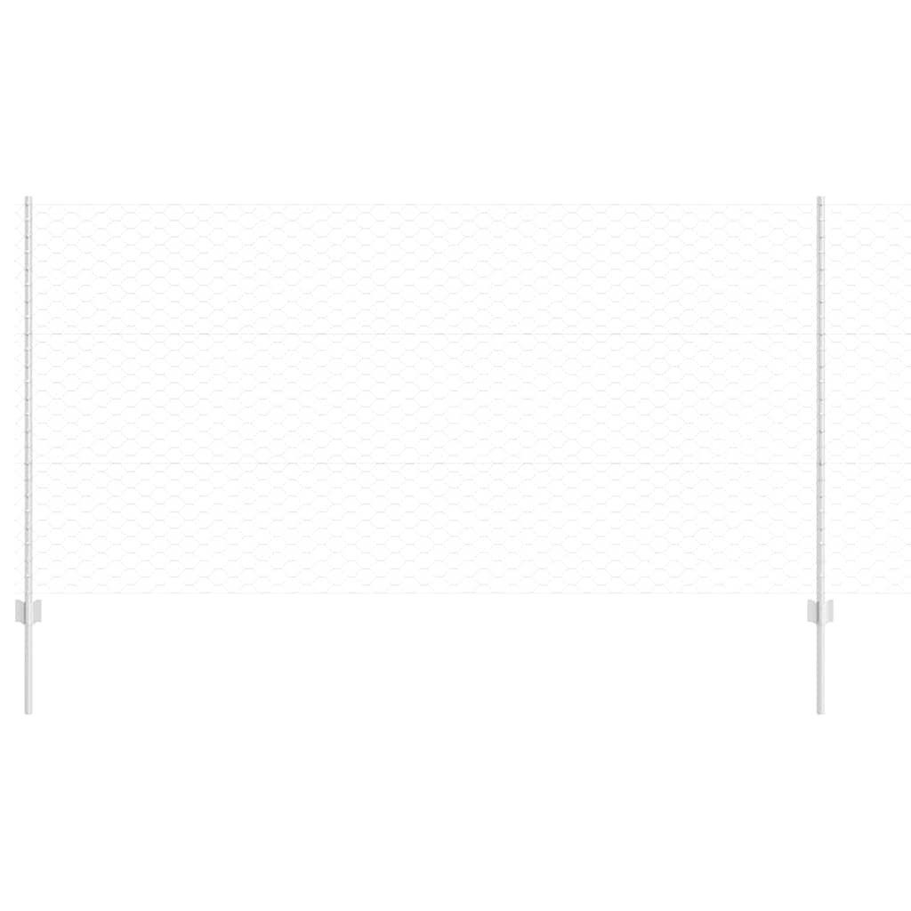 vidaXL Gartenzaun Zaun mit Pfosten Silber günstig online kaufen