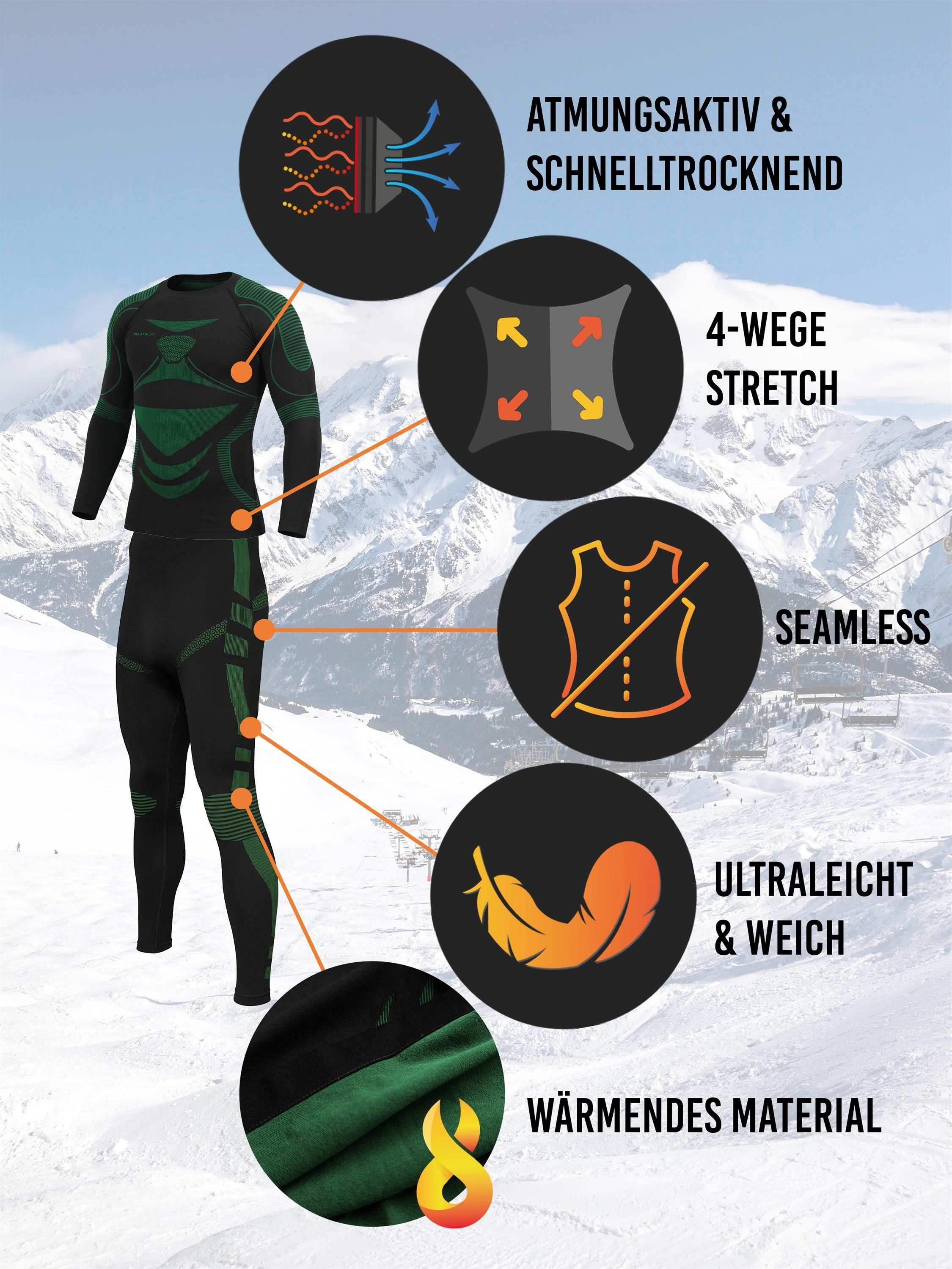 normani Sportanzug Herren Sport-Funktionsunterwäsche Set Hemd + Hose, Herre günstig online kaufen