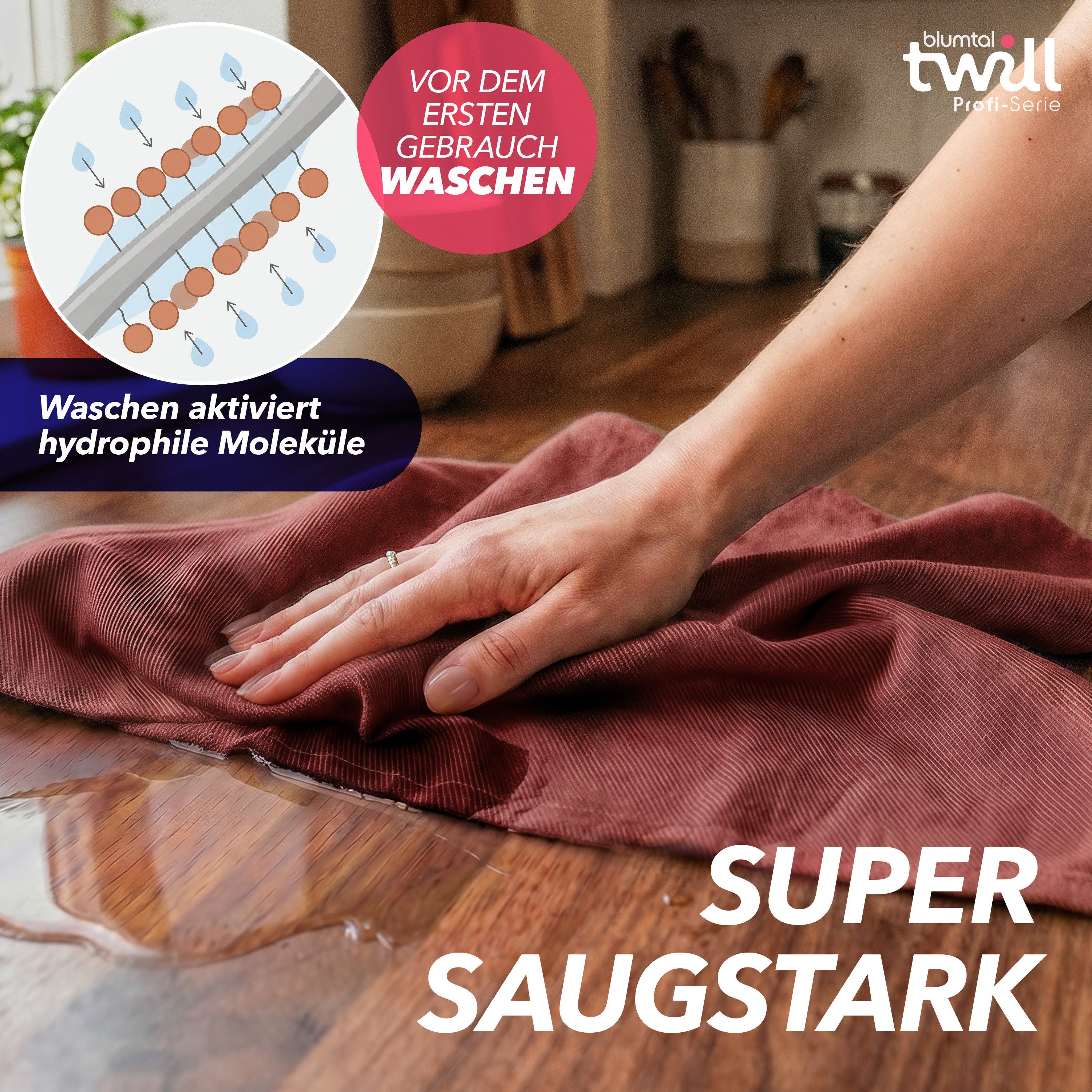Blumtal Geschirrtuch 5er Set Premium Geschirrtücher Baumwolle 50x70 cm, (5-tlg), Ultra saugstarke zertifizierte Geschirrhandtücher (230gsm)
