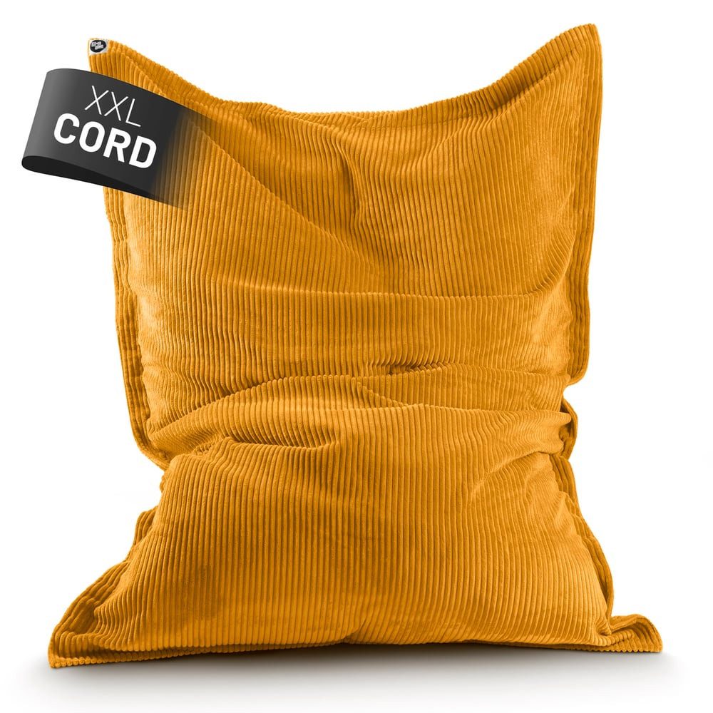 Lumaland Sitzsack itzsack Indoor Cord 380l senfgelb, kuscheliger Cord-Bezug - perfekt fürs moderne Zuhause