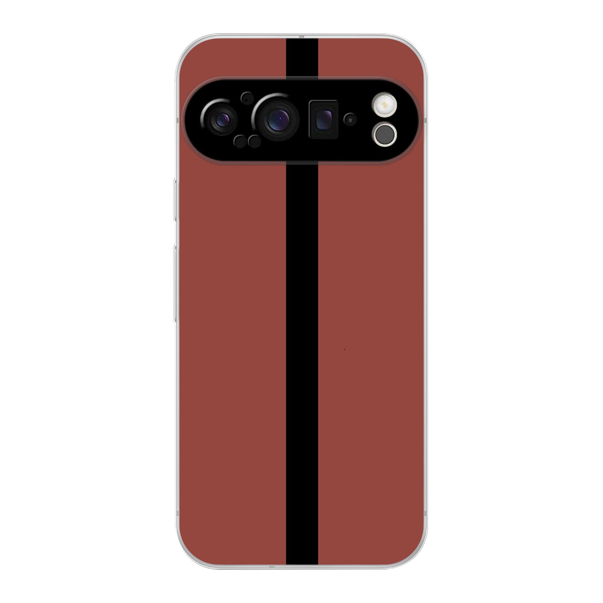 MuchoWow Handyhülle für Google Pixel 9 Pro Rot - Schwarz - Gestreift - Minimalistisch, Phone Case, Silikon, Schutzhülle Dünn