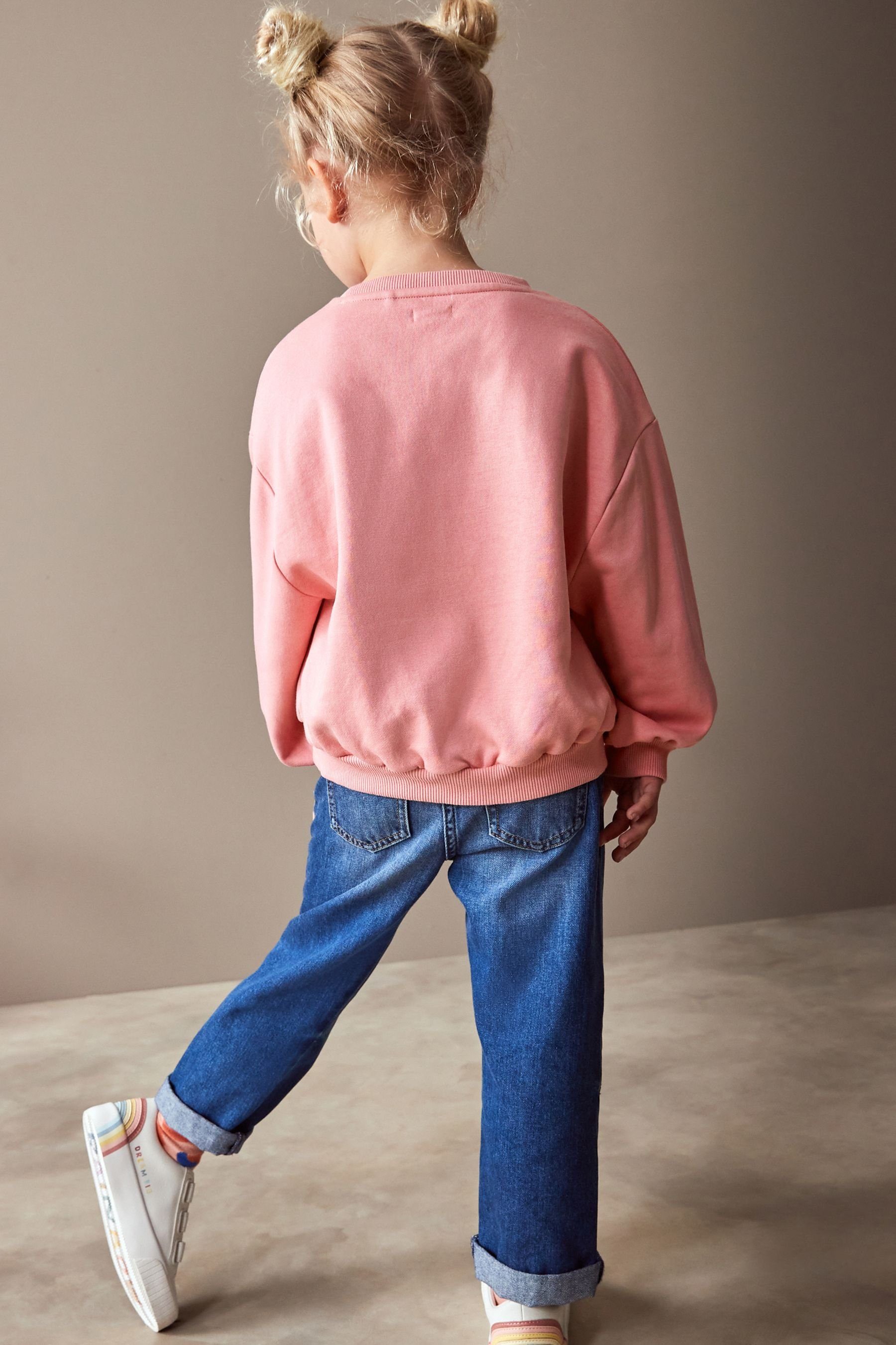 Next Sweatshirt Sweatshirt Heart Rundhalsausschnitt mit (1-tlg) Pink