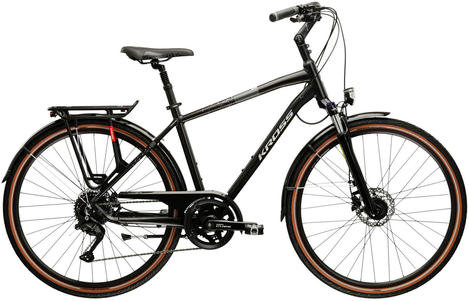 Kross Trekkingrad KROSS Trekkingrad 28" Trans 5.0 ULT.RA schwarz 18 Gänge, 18 Gang Shimano CUES U3020 Schaltwerk, Kettenschaltung