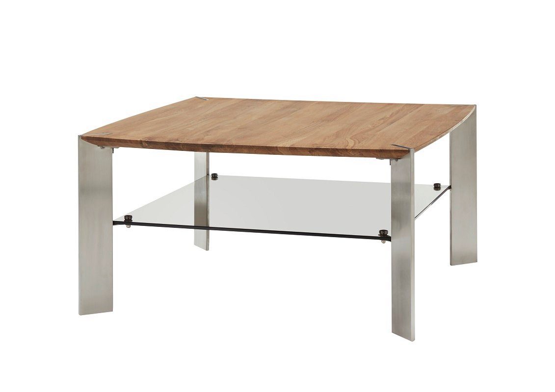 MCA furniture Couchtisch Couchtisch Nelia, Asteiche massiv, mit Glasablage, günstig online kaufen