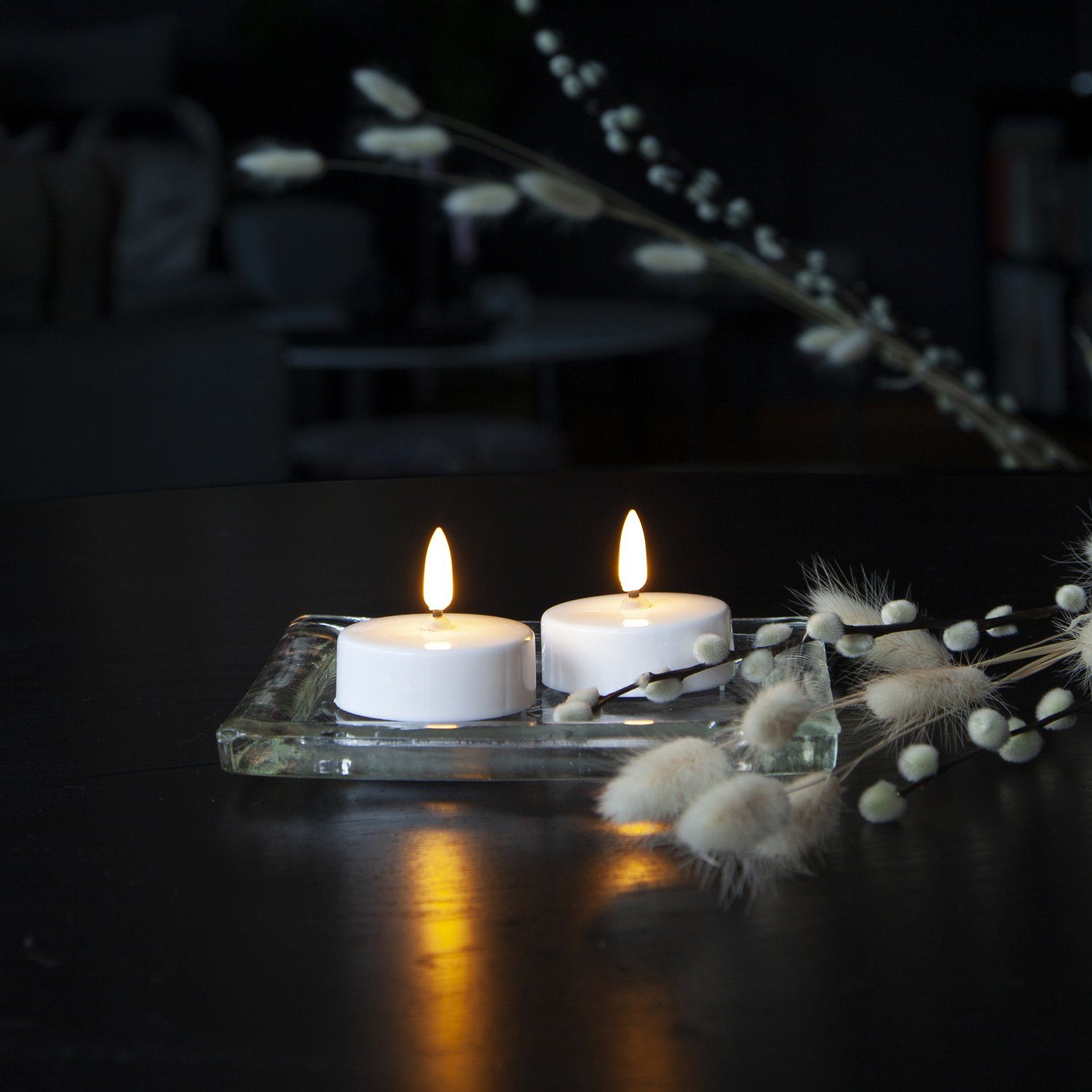 MARELIDA LED-Kerze LED Maxi Teelichter flackernde 3D Flamme Timer D: 5,8cm 2er Set (2-tlg)