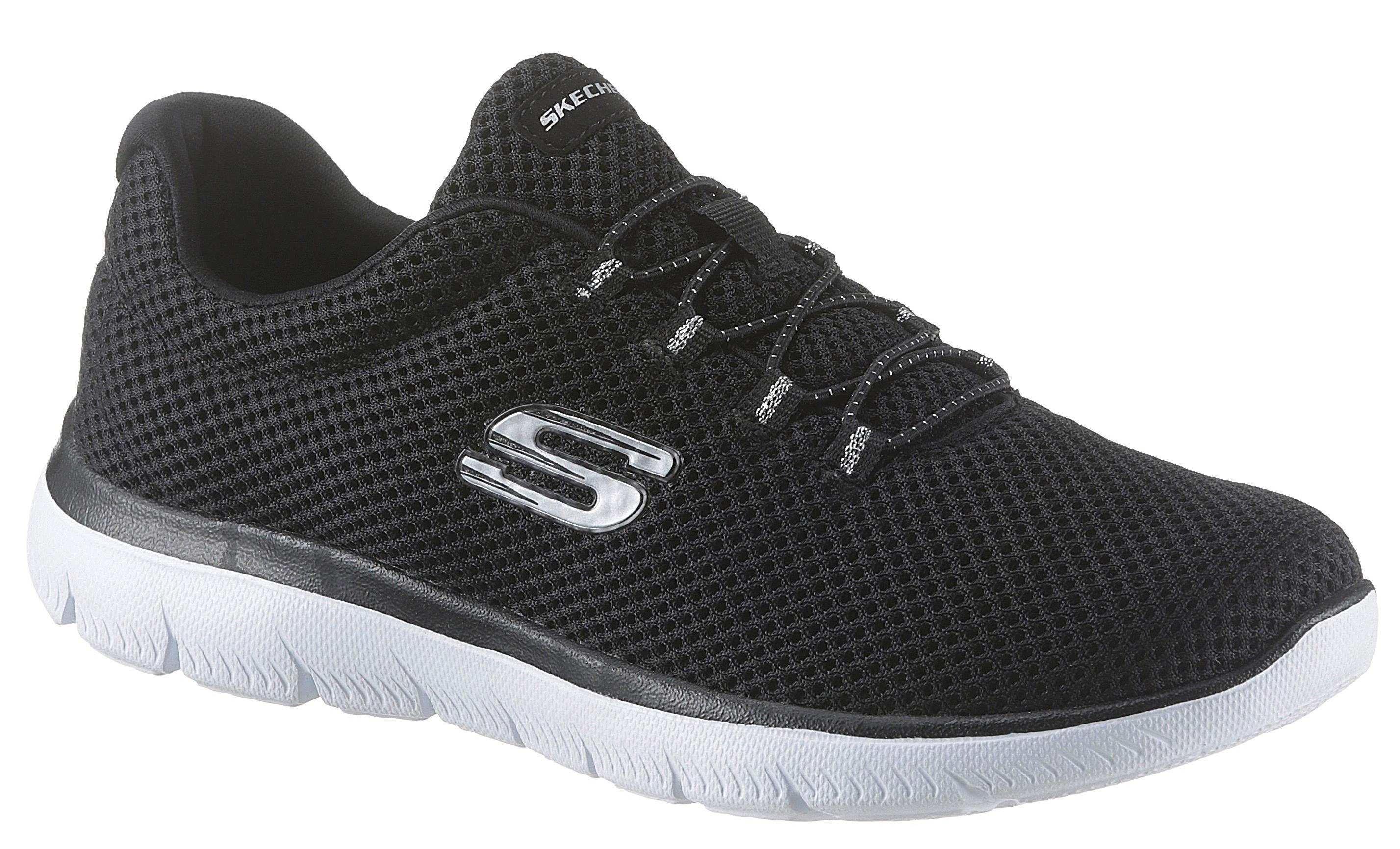 Skechers Summits mit Sneaker black Slip-On Schaftrand gepolstertem