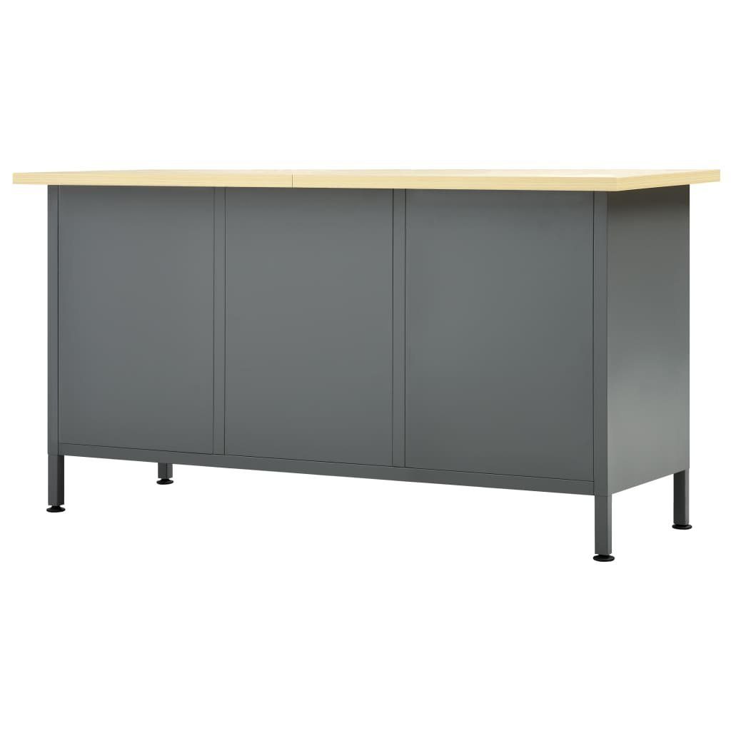 vidaXL Werkbank Arbeitstisch Schwarz 160 x 60 x 85 cm Stahl Werkstatt Werktisch