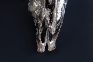 riess-ambiente Wanddekoobjekt MATADOR 70cm silber (1 St), Stierkopf · Skulptur · Metall · Wanddekoration
