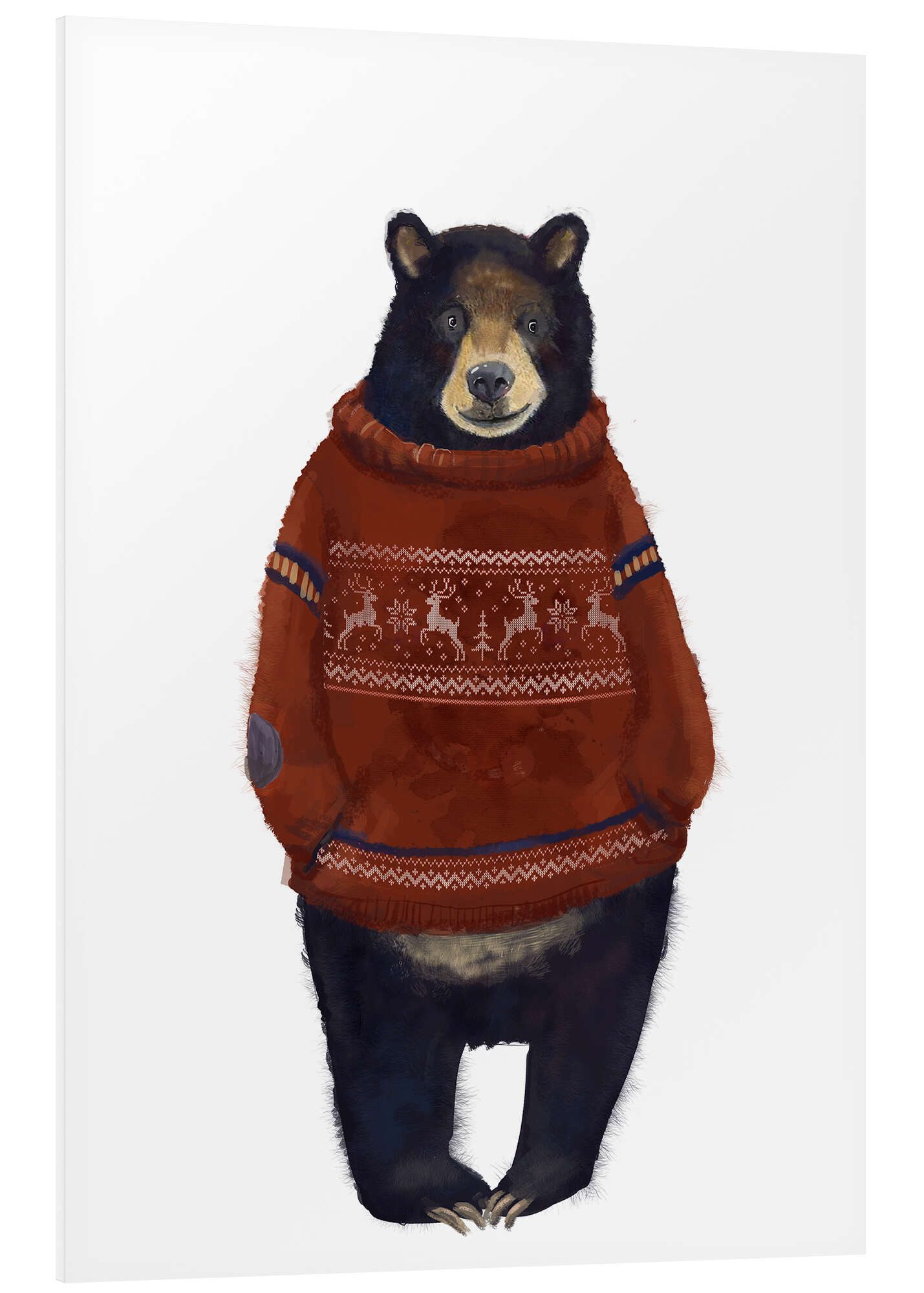 Posterlounge Wandbild Herr Bär im Norweger-Pulli, Eve Farb, erhältlich als Poster, Leinwandbild, Wandsticker oder Acrylglasbild