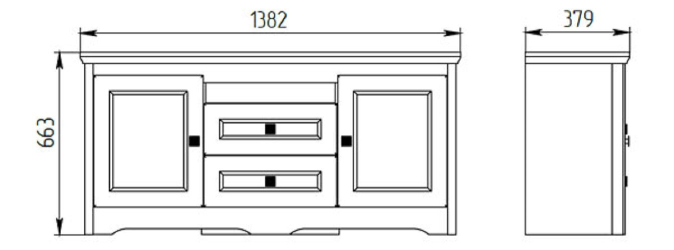 1 Highboard Wandregal Tiwoli, Feldmann-Wohnen 4-St., Standvitrine), 1 Wohnwand Lowboard 1 1 + + + Landhausstil (Set, romantischer