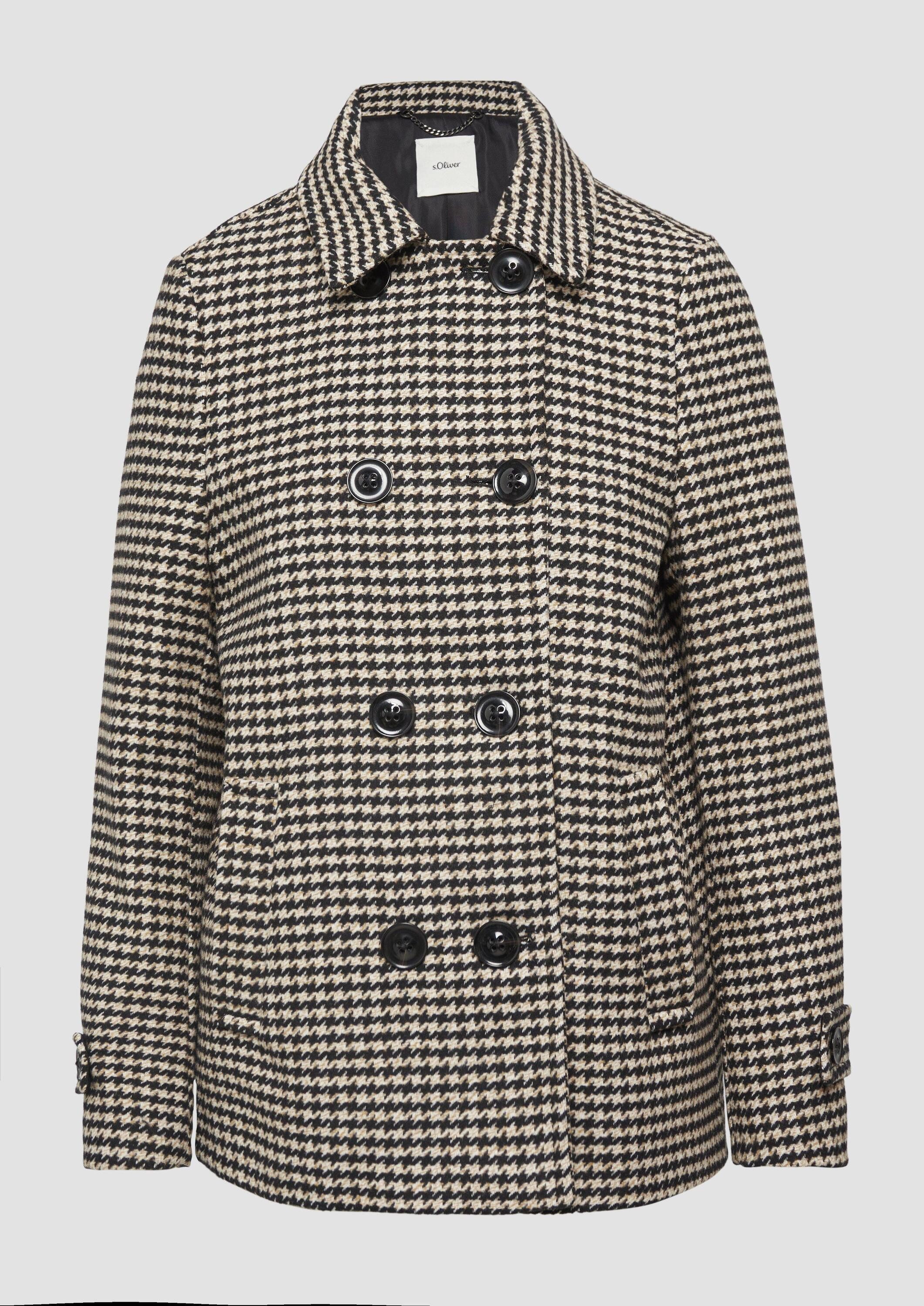 s.Oliver Funktionsjacke Outdoor-Jacke Cabanjacke mit Hahnentrittmuster