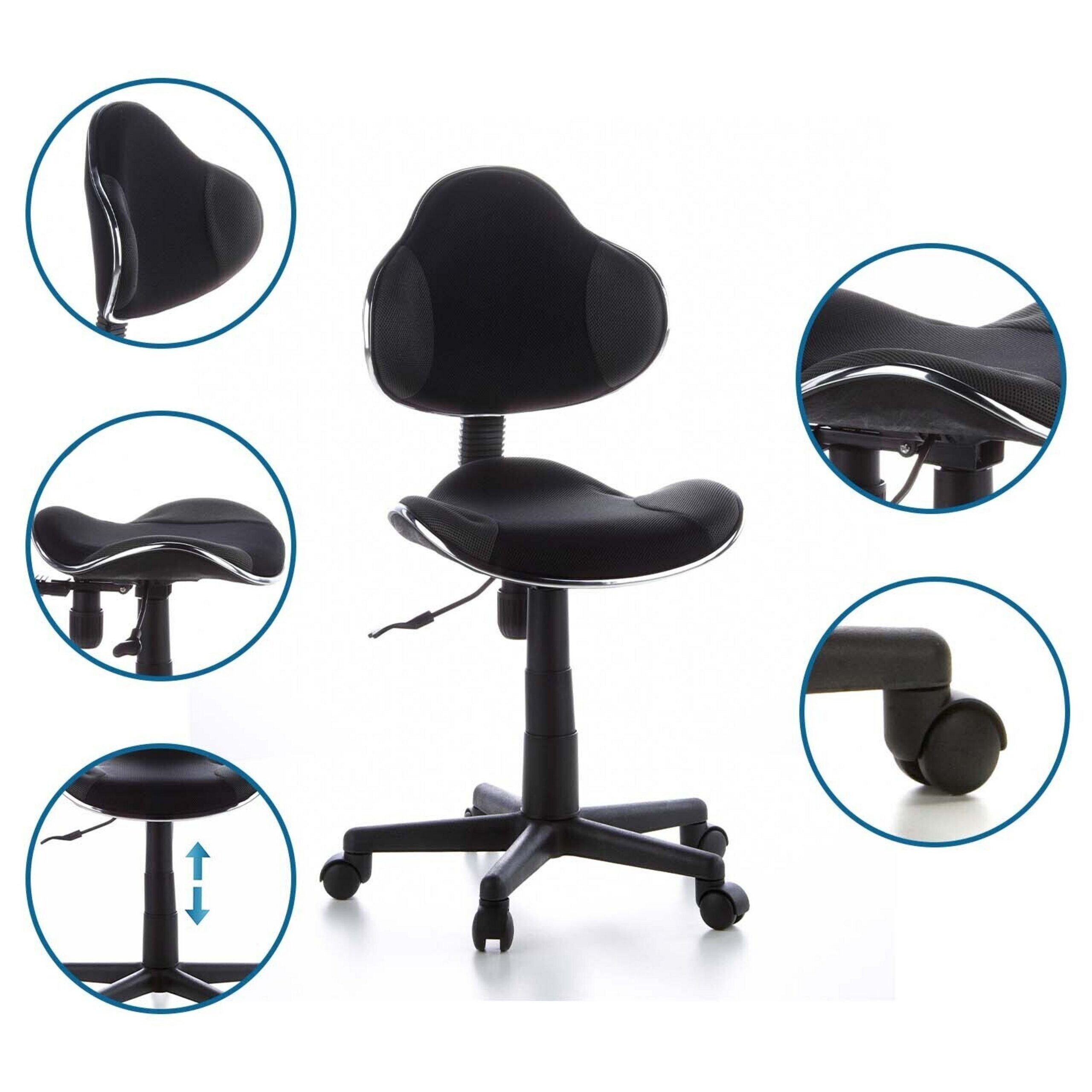 hjh OFFICE Drehstuhl Kinderdrehstuhl Kiddy Gti-2 Stoff ohne Armlehnen (1 St), Kinder Bürostuhl mitwachsend, ergonomisch