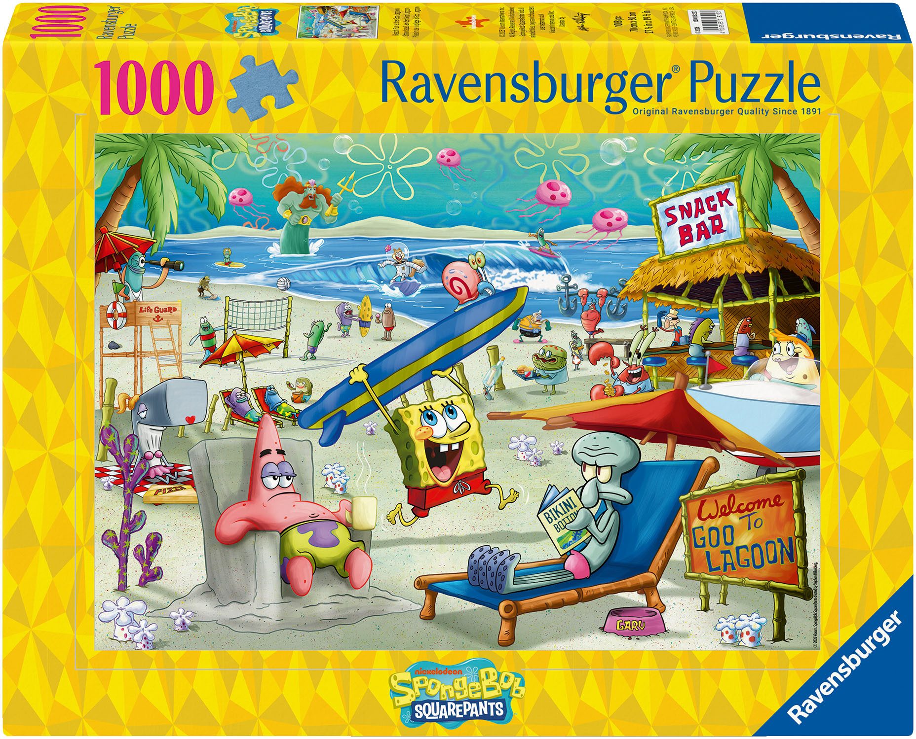 Ravensburger Puzzle SpongeBob Schwammkopf: Beach Fun at the Goo Lagoon, 1000 Puzzleteile, Made in Germany