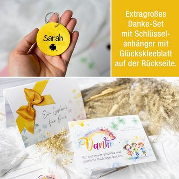 TOBJA Grußkarte Abschiedsgeschenk Erzieherin personalisiert Geschenk Kita, Danke Karte Schlüsselanhänger Geschenkumschlag