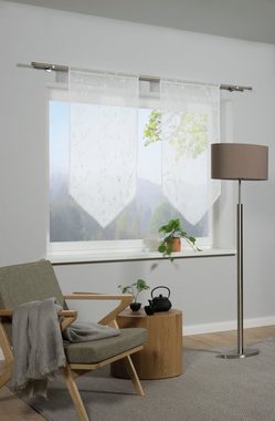 Gardine weiß, GARDINIA, Stangendurchzug (1 St), transparent, transparent, Polyester, Panneaux mit Stickerei