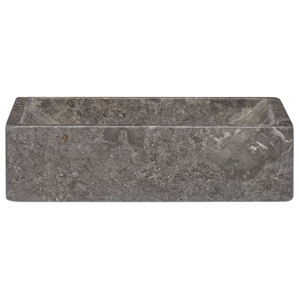 vidaXL Waschbecken, Waschtisch 45x30x12 cm Marmor Hochglanz-Grau