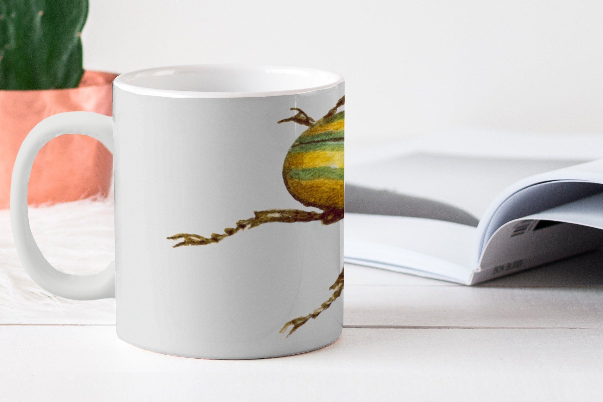 Teetasse, Aquarell, - Keramik, Insekten Kaffeetassen, MuchoWow Becher, Tasse Teetasse, - Käfer Geschenk