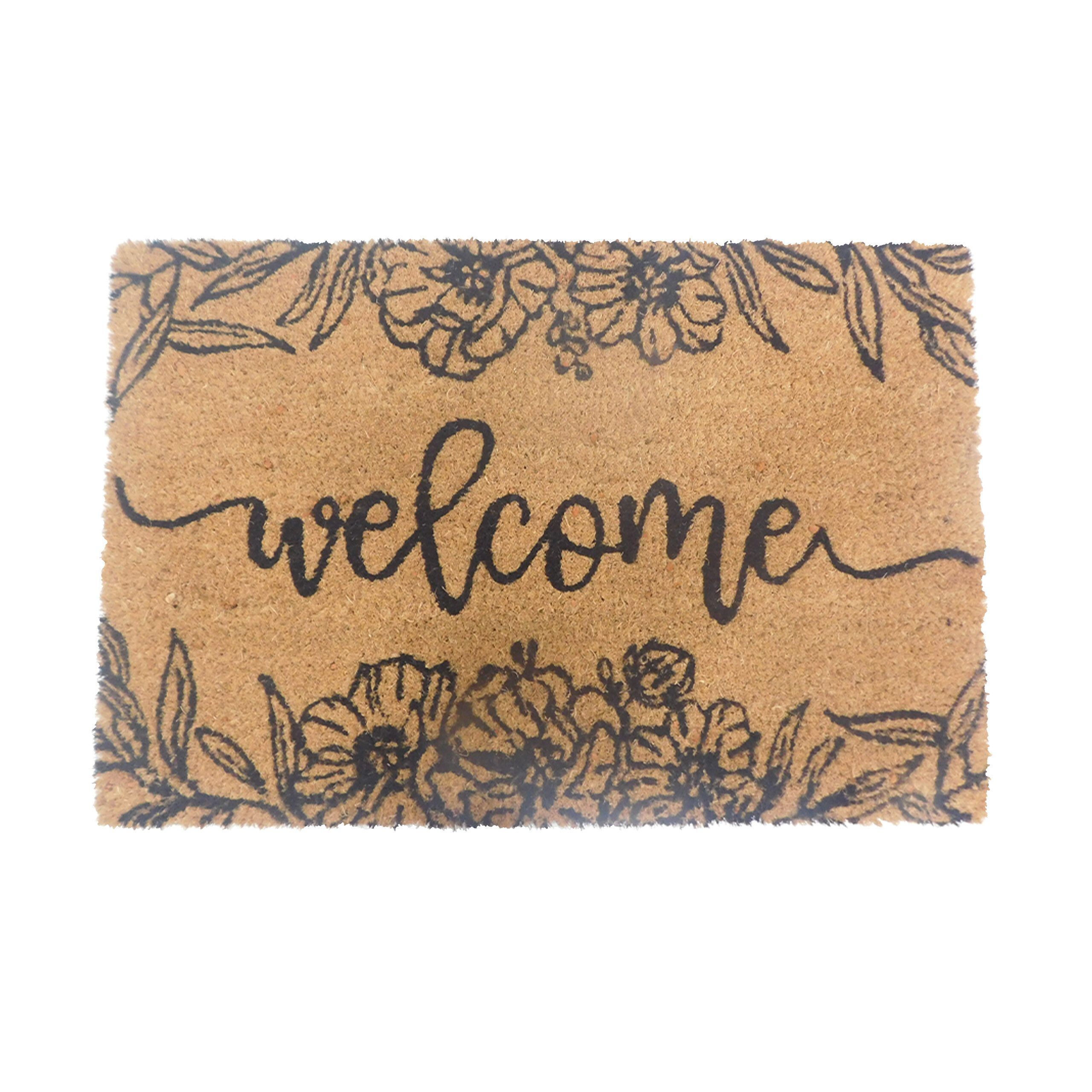 relaxdays Fußmatte Kokos Fußmatte Begrüßung, rechteckig, Höhe: 15 mm, F günstig online kaufen