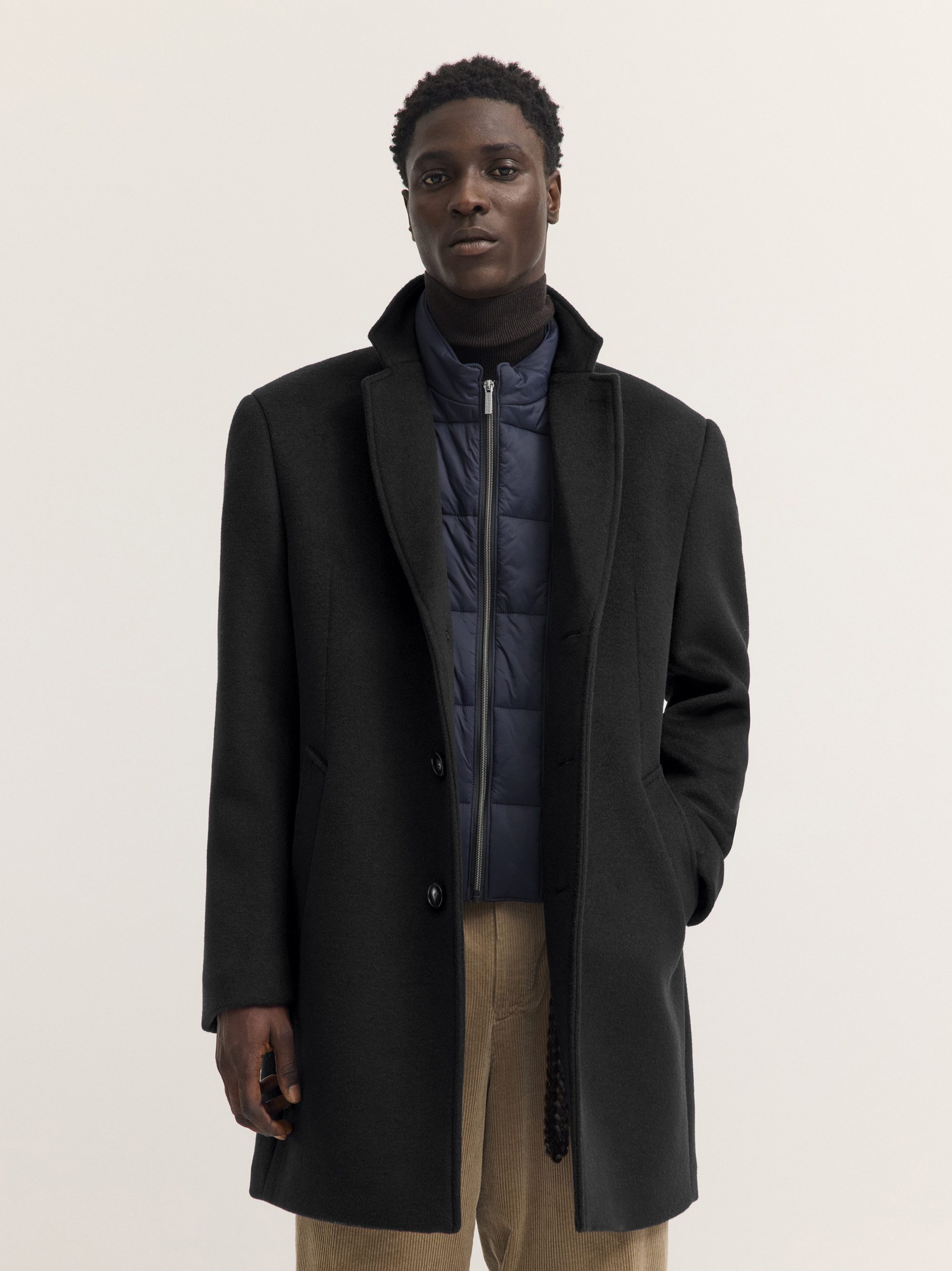 bugatti Kurzmantel Modern Fit Modern Fit Wollmix Reverskragen Dynamic Series