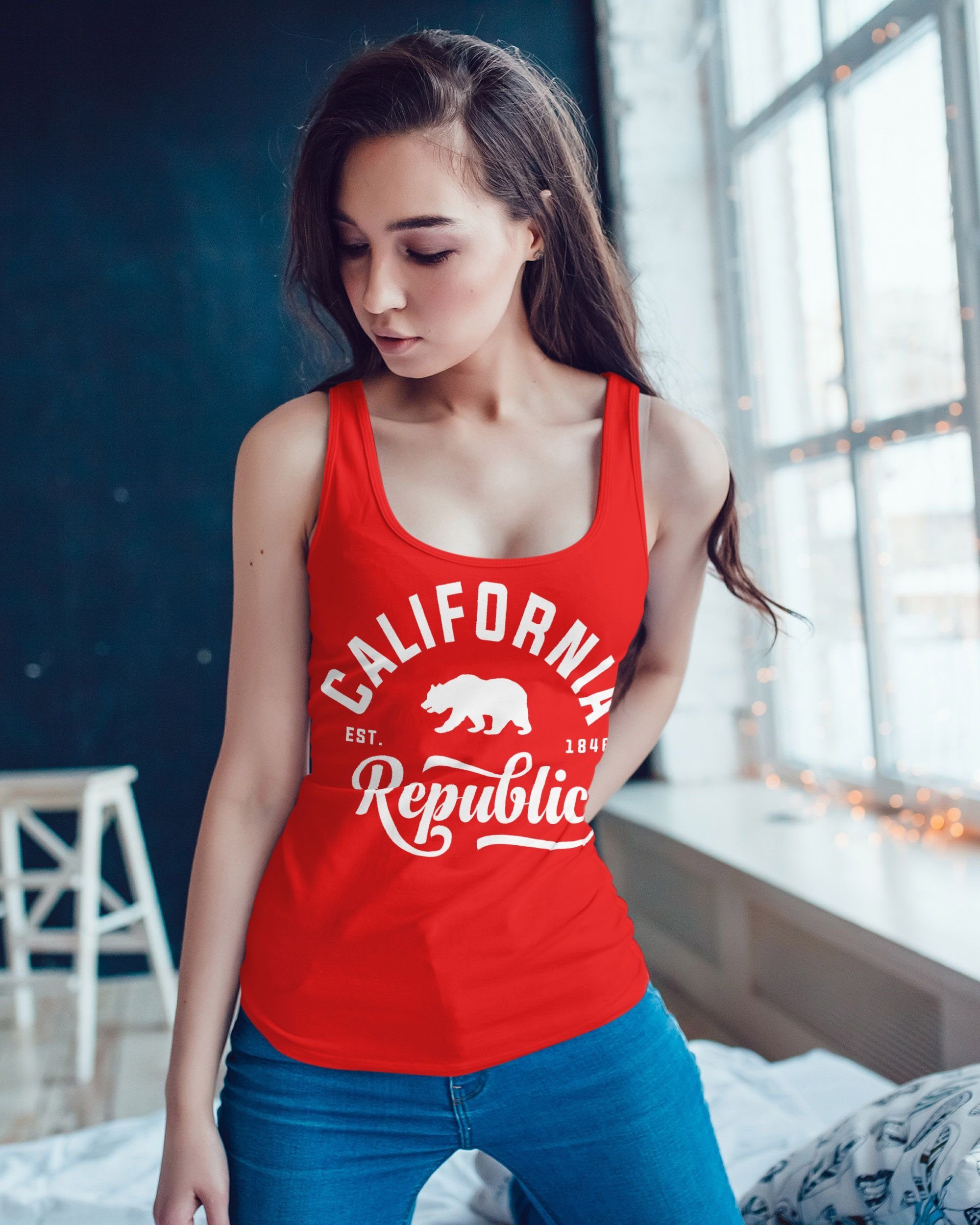 Neverless Tanktop Damen Tank-Top California Republic günstig online kaufen