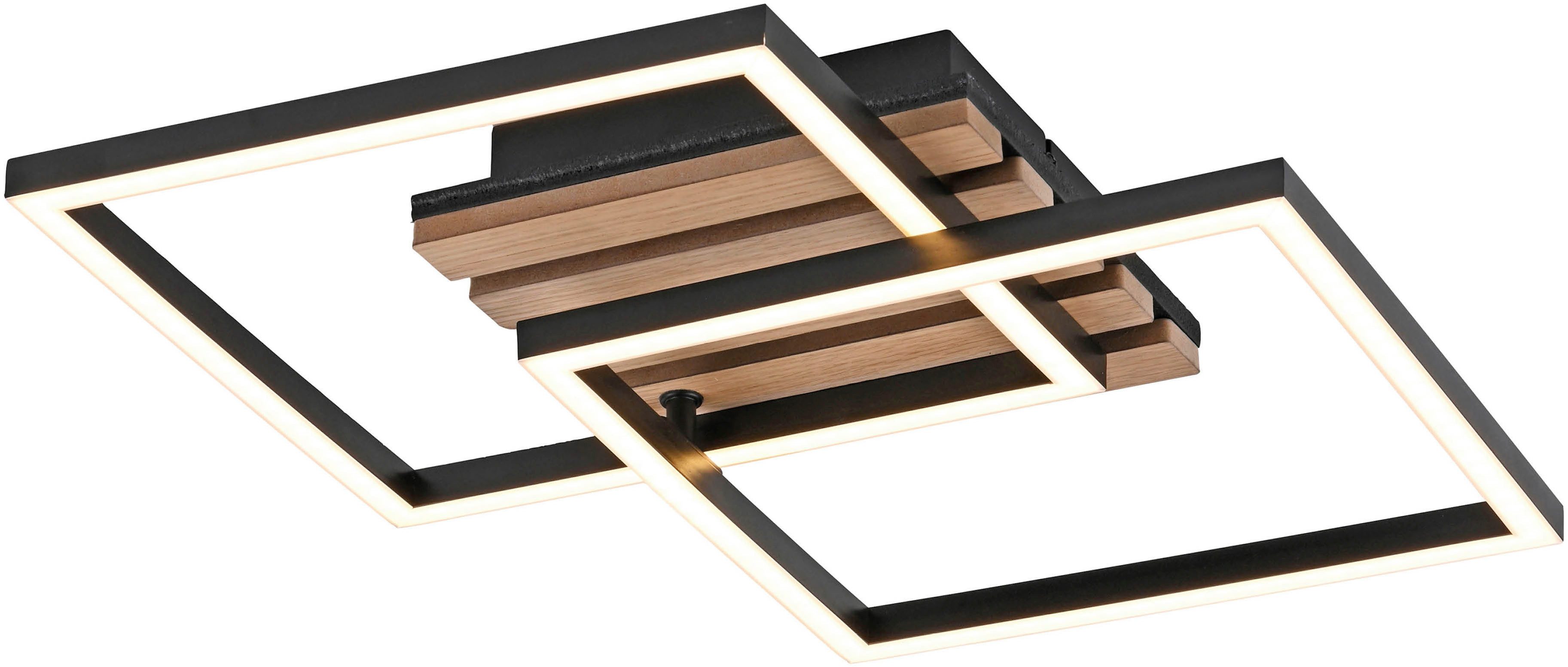 JUST LIGHT LED Deckenleuchte AKUSTIKA, LED fest integriert, Warmweiß, Eiche günstig online kaufen