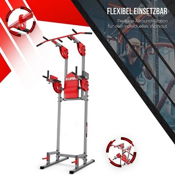 K-SPORT Kraftstation Stationäre Klimmzugstange + Dip Station, (Kraftstation mit Pull-Up Bar & Dip Stange, Kraftturm & Klimmzugturm bis 150 kg belastbar), Made in EU!