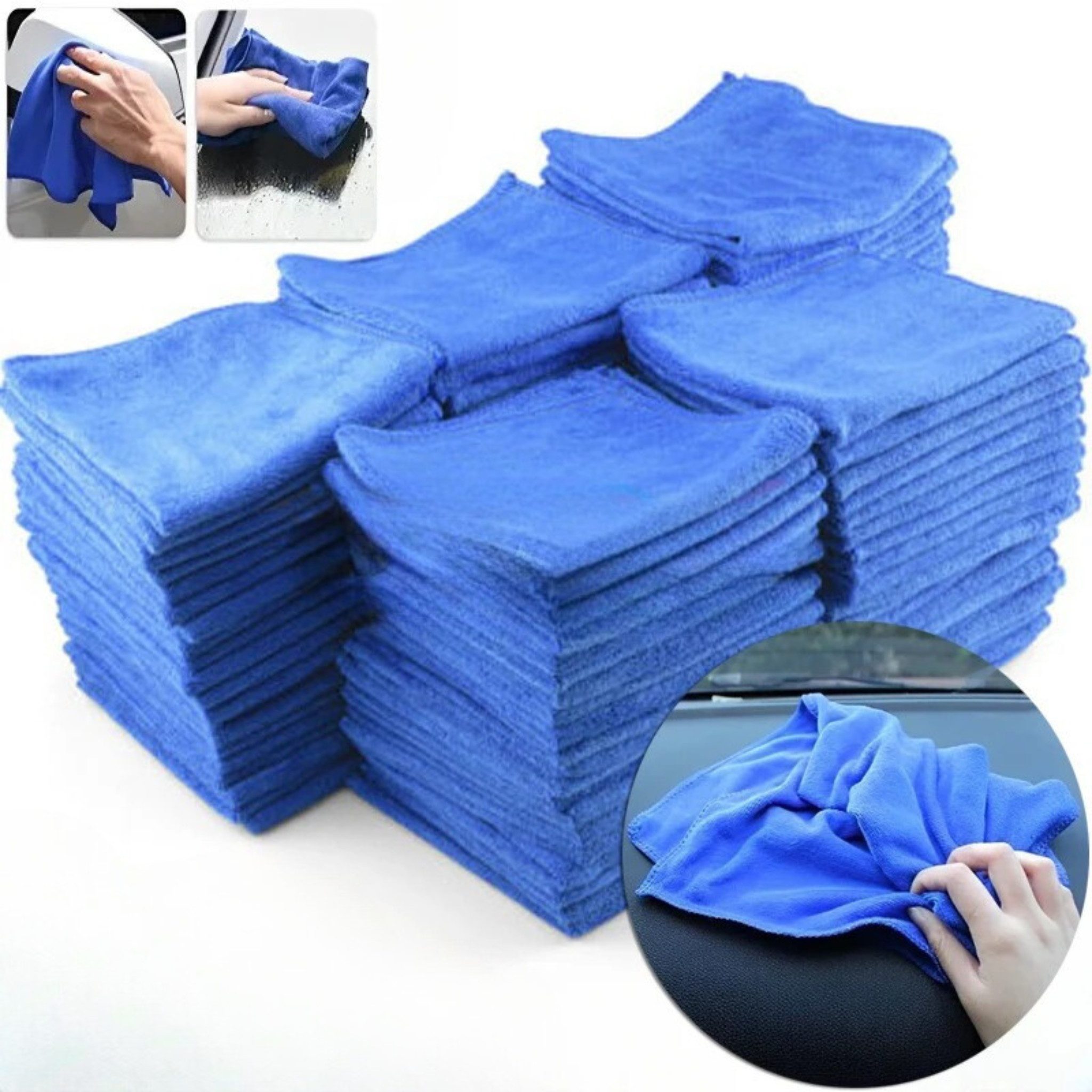 HS.SUPPLY 10x Autopflege Mikrofasertücher, Microfasertuch Auto Mikrofasertuch (antibakteriell, schonende Pflege)