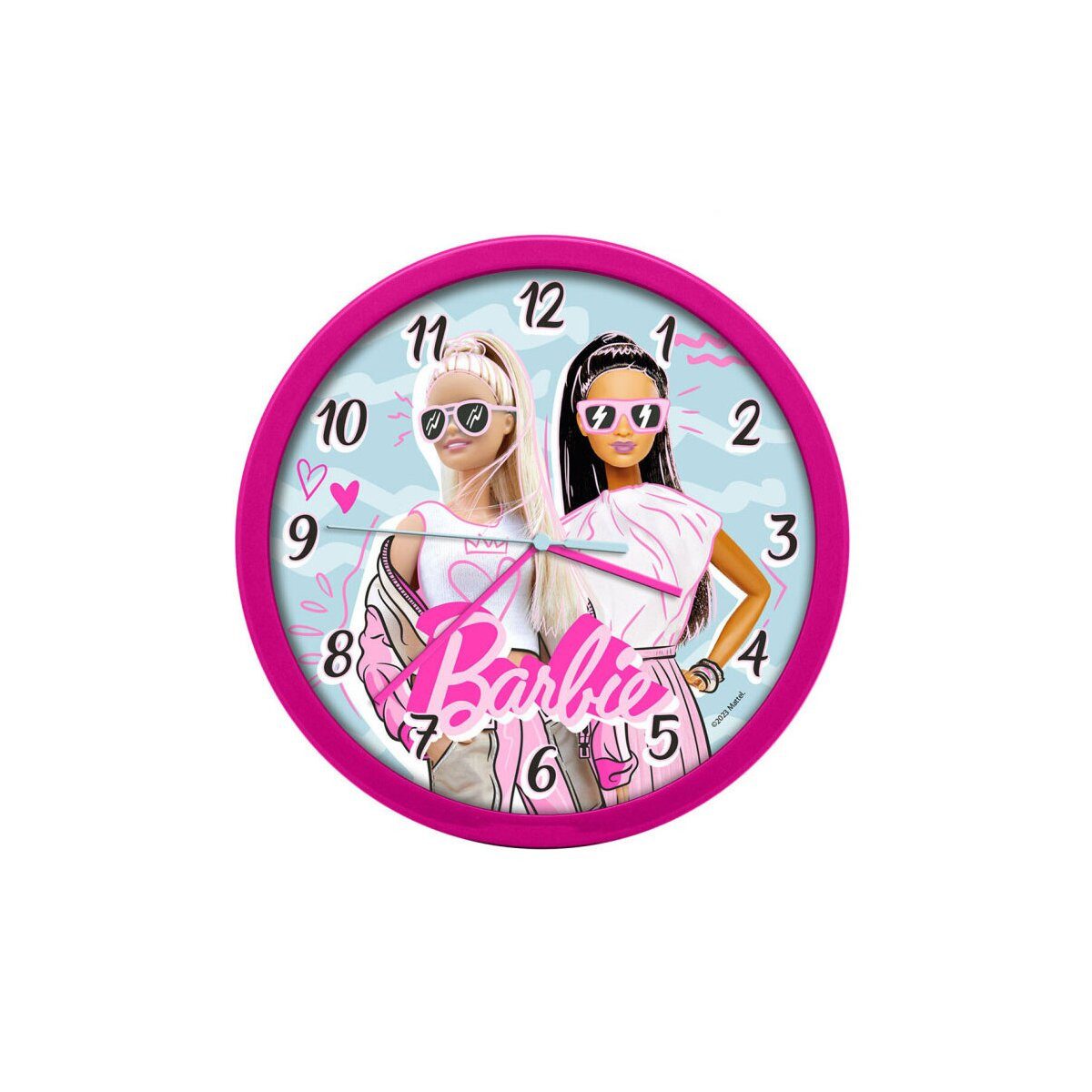 Barbie Wanduhr Barbie Wanduhr 25cm Strong Girls Uhr Kinderzimmer pink günstig online kaufen
