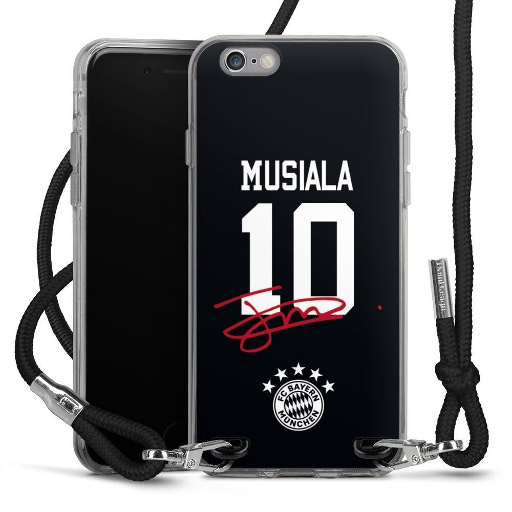 DeinDesign Handyhülle FC Bayern München Jamal Musiala FCB Musiala 10, Apple iPhone 6 Handykette Hülle mit Band Case zum Umhängen