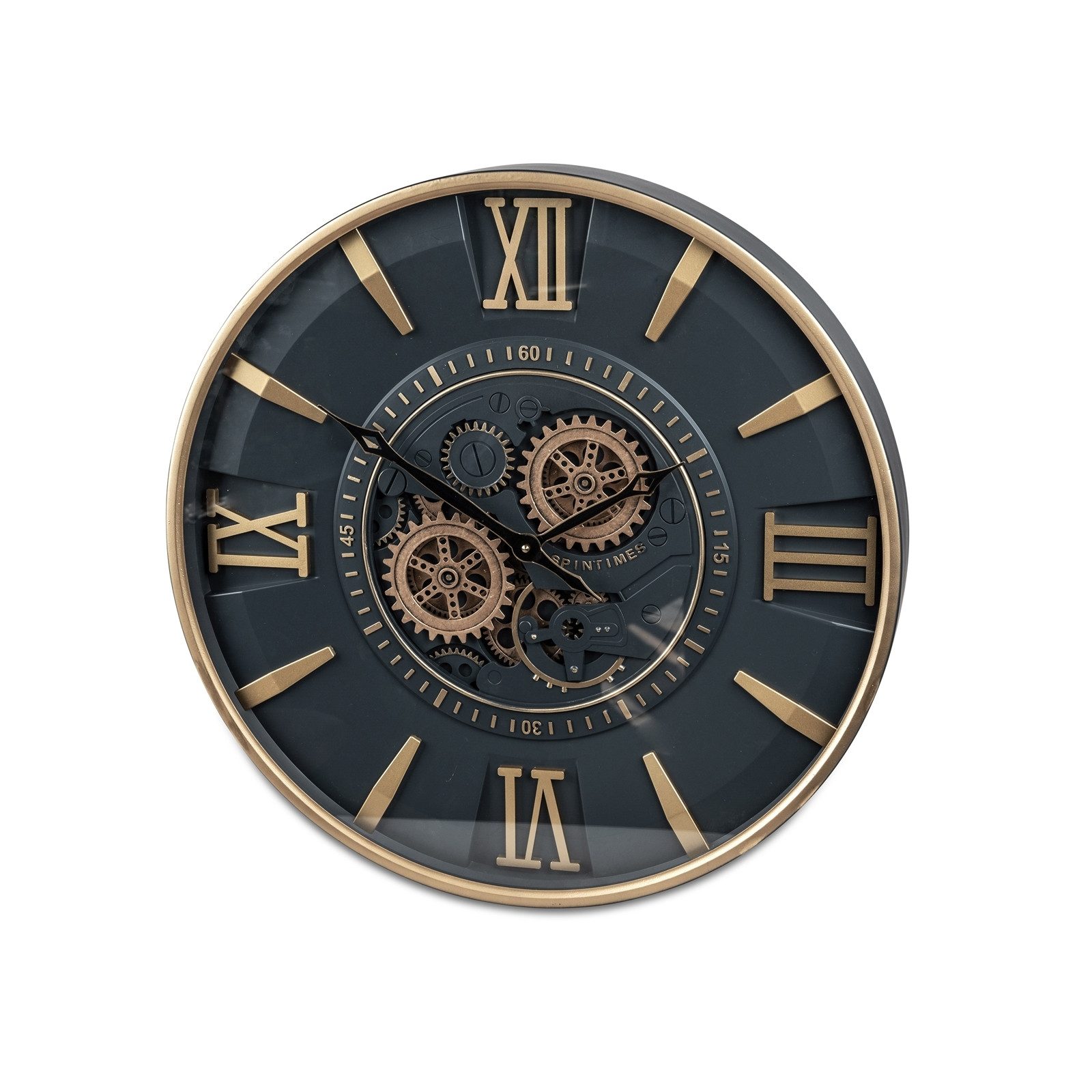 Wanduhr Wanduhr Ø 58 cm Schwarz-Gold