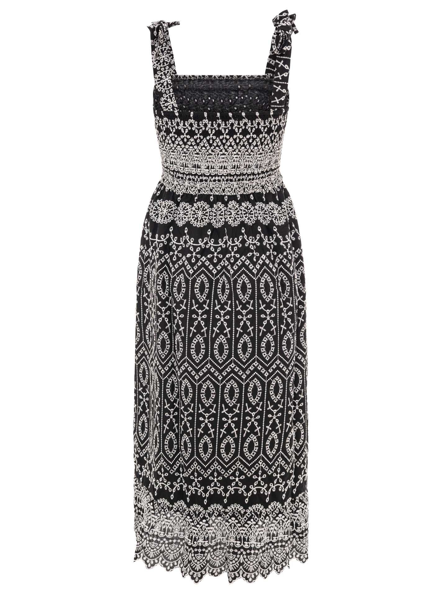 Zwillingsherz Maxikleid "Lochstickerei" knöchellang, mit verstellbaren Trägern, Lochspitze