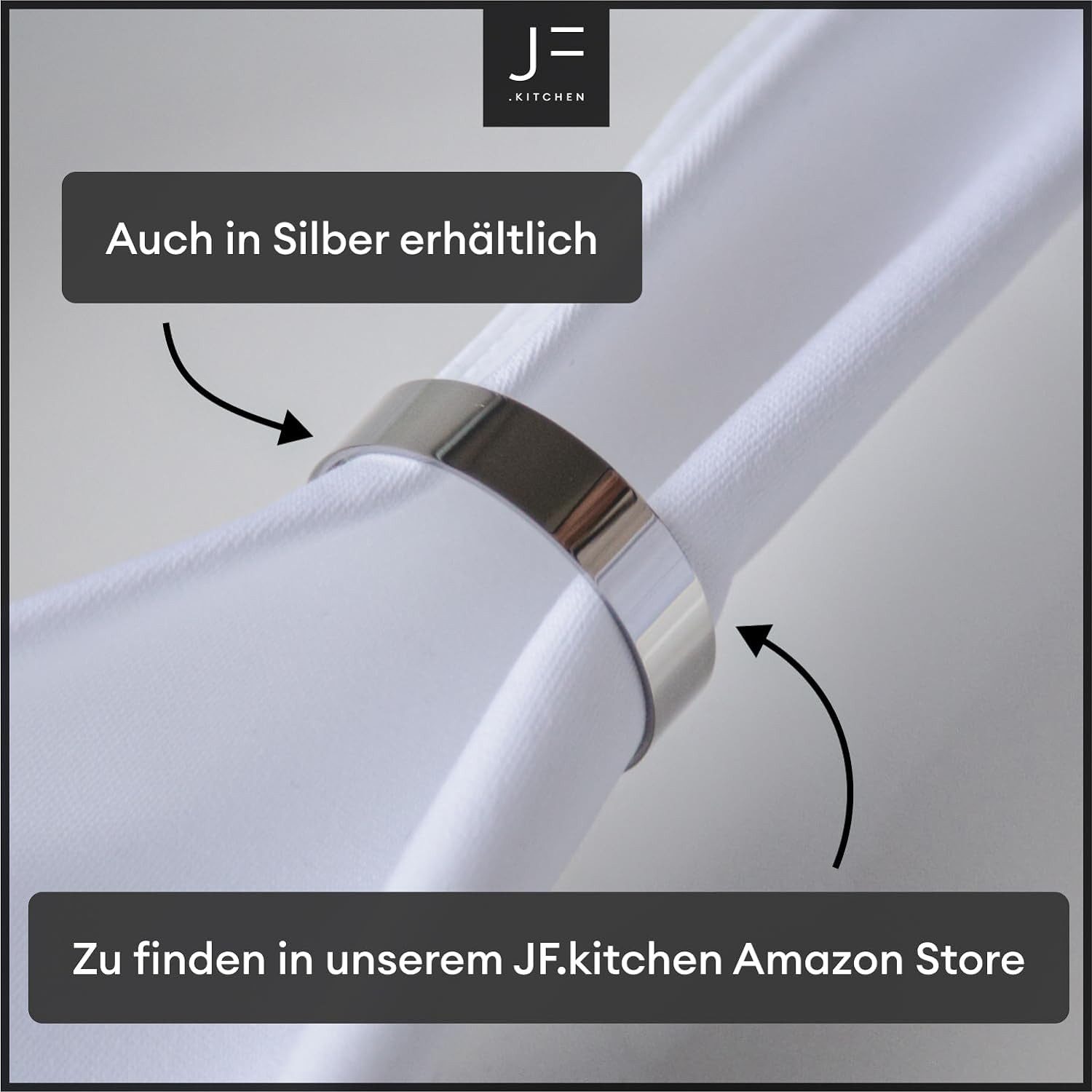 JF.kitchen Serviettenring Serviettenringe aus hochwertigem Edelstahl, (6-tlg) – Bild 4 von 5